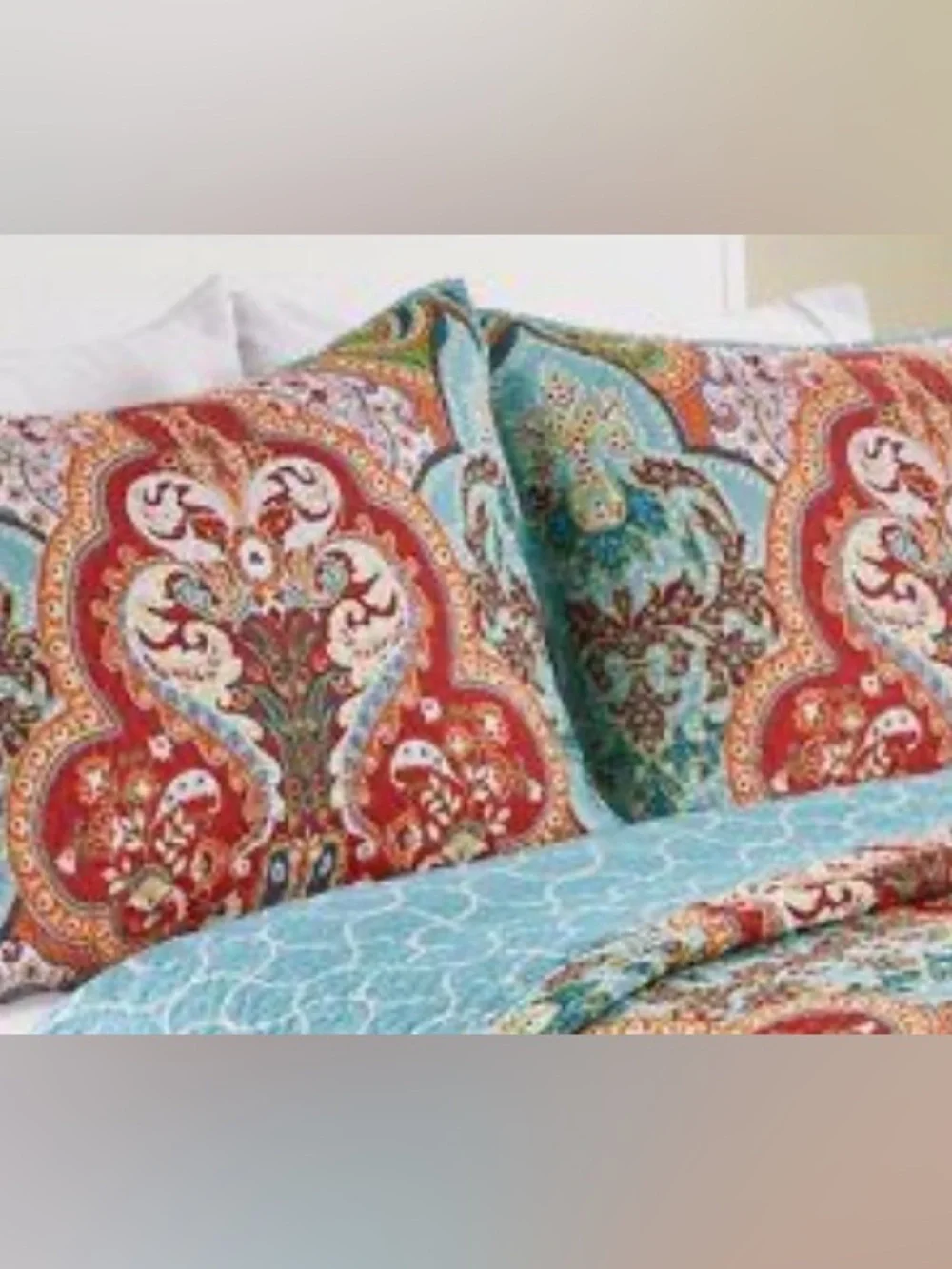 Better Homes & Gardens Shower Curtain 70x72 2 quilted pillow shams to Match